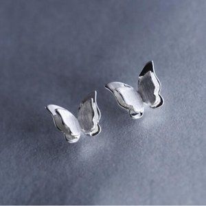 NEW 925 Sterling Silver Butterfly Stud Earrings